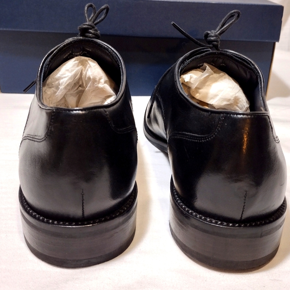 Cole Haan Lenox Hill Split-Toe Black Smooth Polished Leather Lace-Up Oxfords - Picture 14 of 14